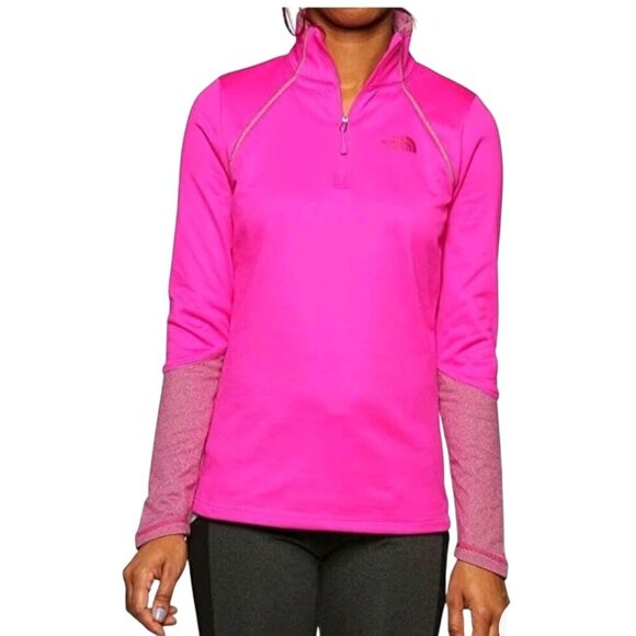 The North Face 100 Cinder 1/4 Zip Pull Over Pink Outdoors Workout Size L - Picture 1 of 8
